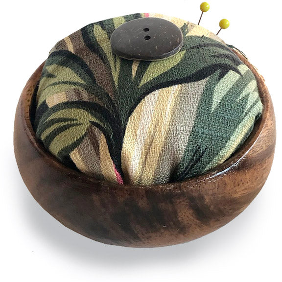 Barkcloth Pin Cushion - Leaf